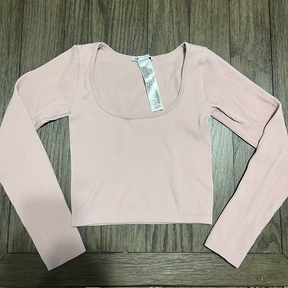 Zara Long Sleeve Crop Top- Size S